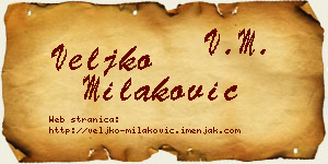 Veljko Milaković vizit kartica